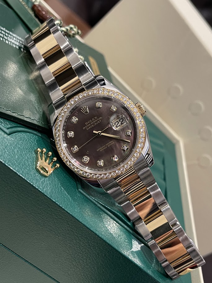 Швейцарские часы Rolex Datejust 36mm Steel and Yellow Gold 116243 BlackMOPD #1