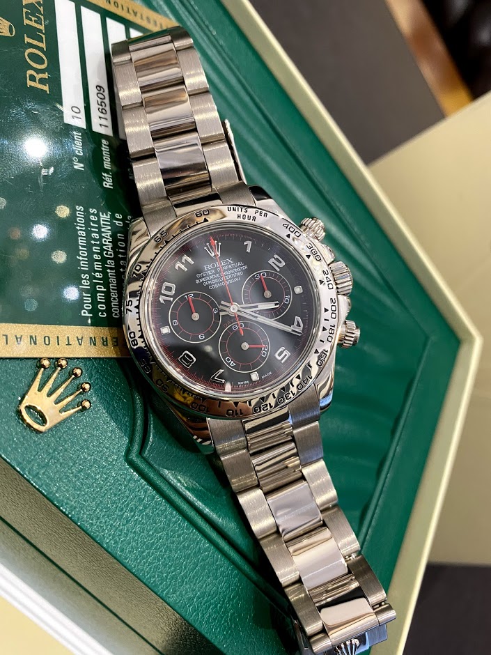 Швейцарские часы Rolex Daytona Cosmograph 40mm White Gold 116509 Black #1