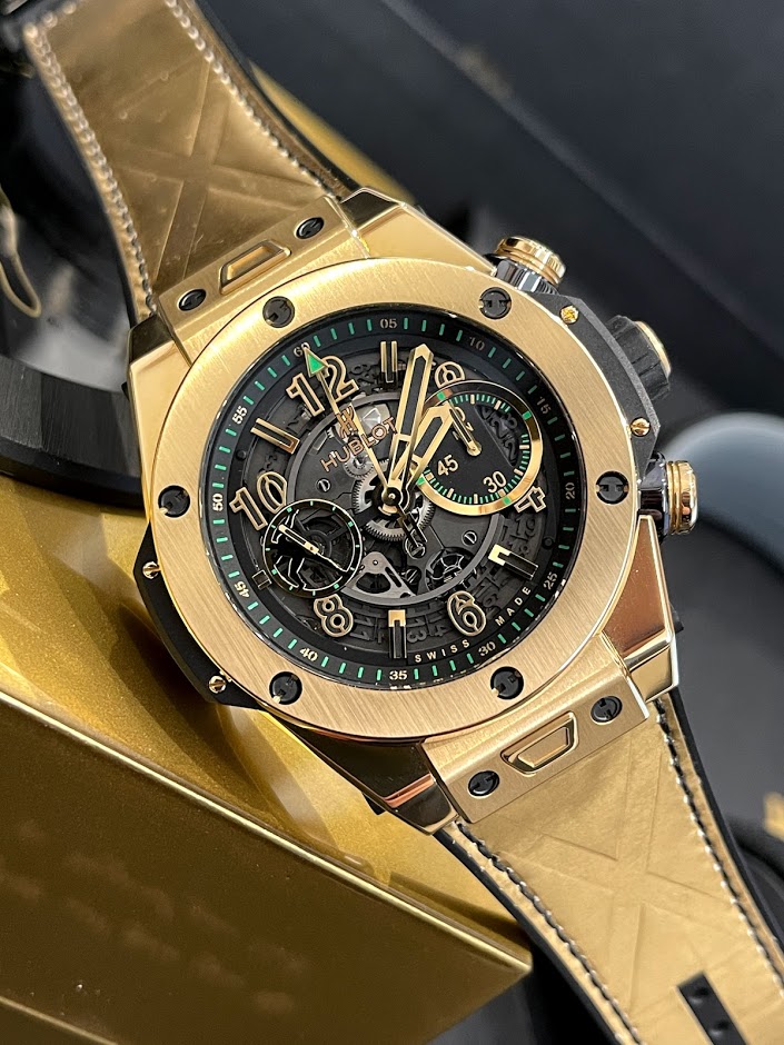 Швейцарские часы Hublot Big Bang Unico 45 mm Yellow Gold Usain Bolt 411.VS.1189.VR.USB16 #1
