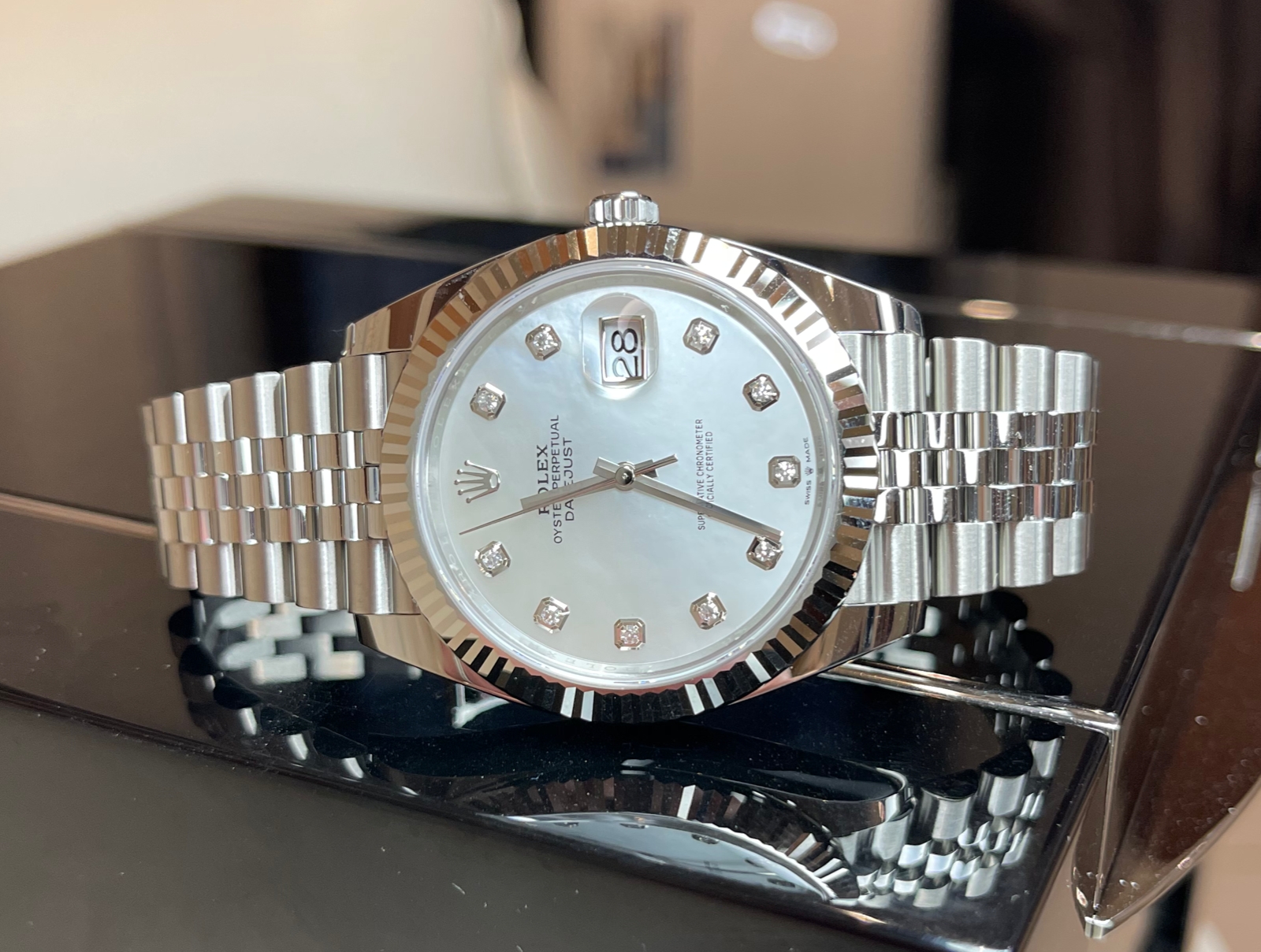Швейцарские часы Rolex Datejust 41mm Steel and White Gold 126334-0020 #3
