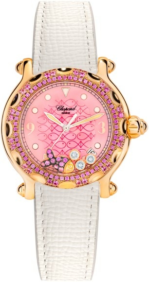 Швейцарские часы Chopard Happy Sport Happy Fish Pink 28/3550-42 #1