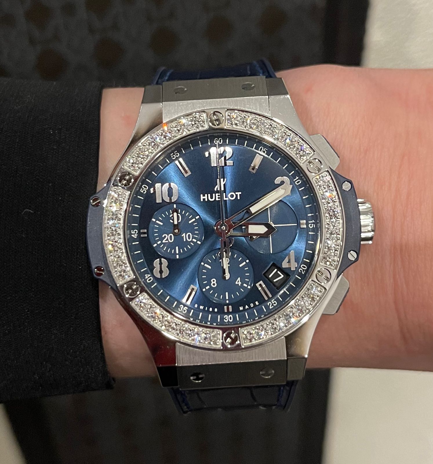 Швейцарские часы Hublot Big Bang Steel Blue Diamonds 41mm 341.SX.7170.LR.1204 #7
